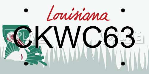 CKWC63 Louisiana License Plate