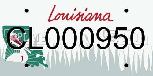 CL000950 Louisiana License Plate