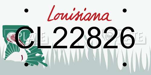 CL22826 Louisiana License Plate