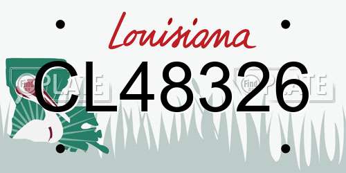 CL48326 Louisiana License Plate