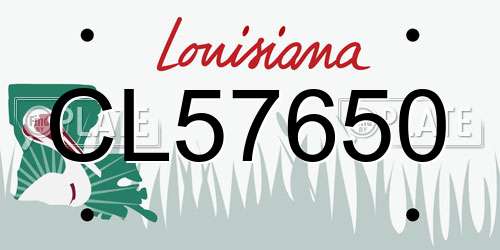 CL57650 Louisiana License Plate