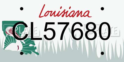 CL57680 Louisiana License Plate