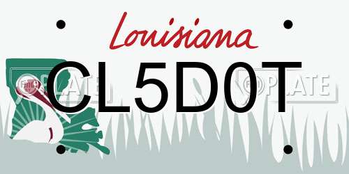 CL5D0T Louisiana License Plate