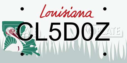 CL5D0Z Louisiana License Plate