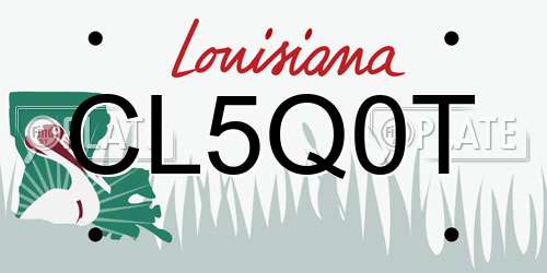 CL5Q0T Louisiana License Plate
