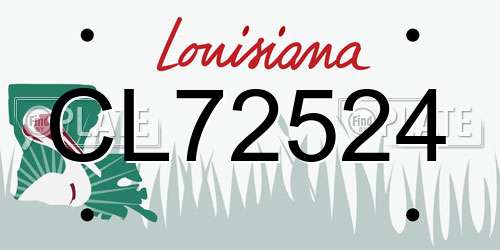 CL72524 Louisiana License Plate