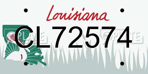 CL72574 Louisiana License Plate