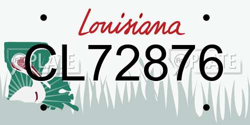 CL72876 Louisiana License Plate