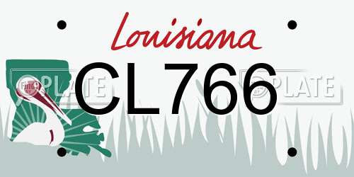 CL766 Louisiana License Plate