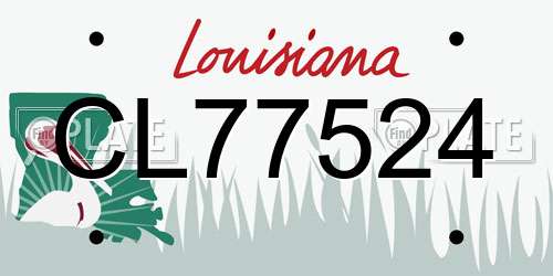 CL77524 Louisiana License Plate