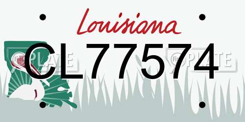 CL77574 Louisiana License Plate