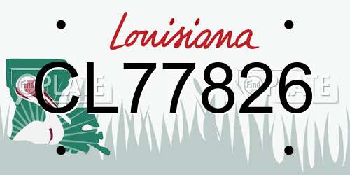 CL77826 Louisiana License Plate