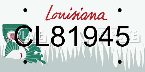 CL81945 Louisiana License Plate