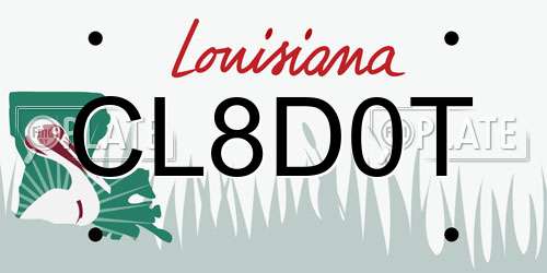 CL8D0T Louisiana License Plate