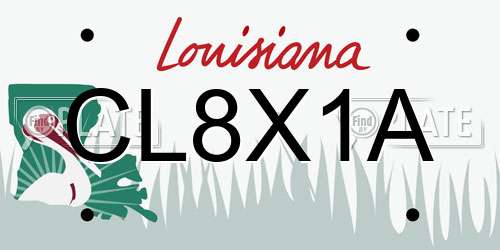 CL8X1A Louisiana License Plate