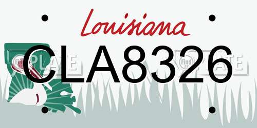CLA8326 Louisiana License Plate
