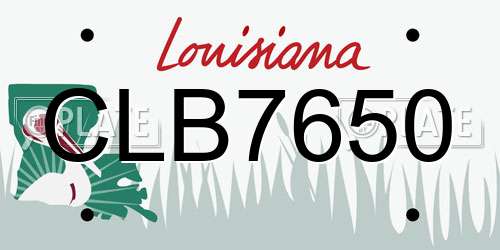 CLB7650 Louisiana License Plate