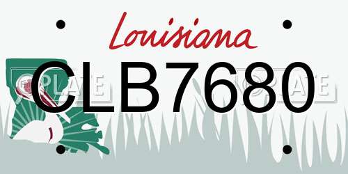 CLB7680 Louisiana License Plate