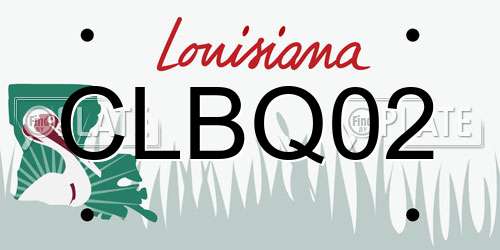 CLBQ02 Louisiana License Plate