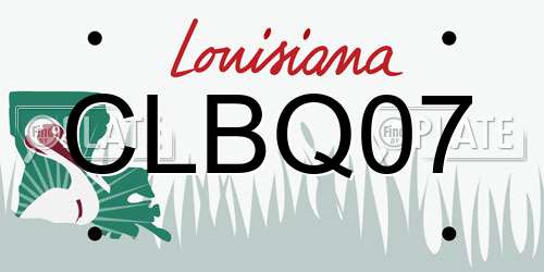CLBQ07 Louisiana License Plate