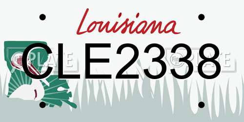 CLE2338 Louisiana License Plate