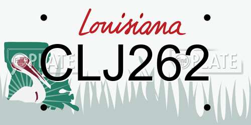 CLJ262 Louisiana License Plate
