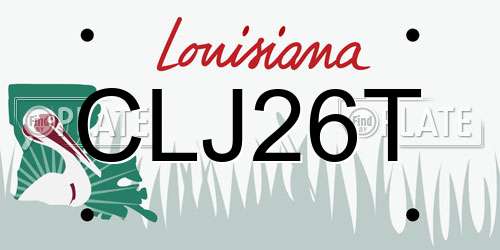 CLJ26T Louisiana License Plate