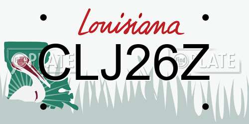 CLJ26Z Louisiana License Plate