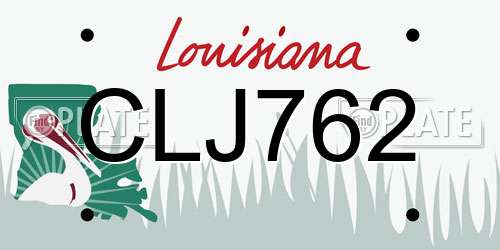 CLJ762 Louisiana License Plate