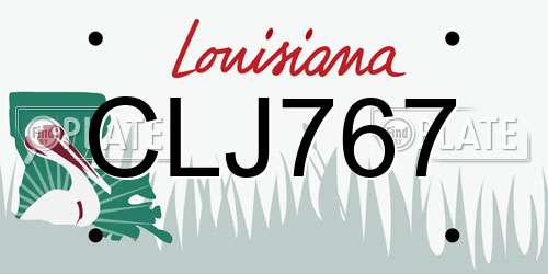 CLJ767 Louisiana License Plate