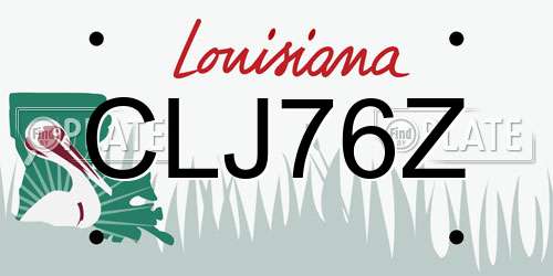 CLJ76Z Louisiana License Plate