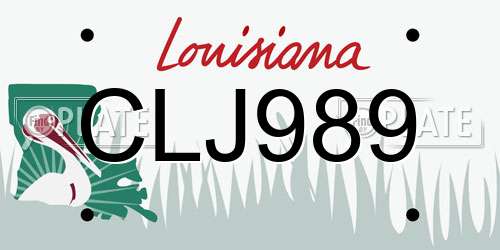 CLJ989 Louisiana License Plate