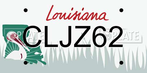CLJZ62 Louisiana License Plate