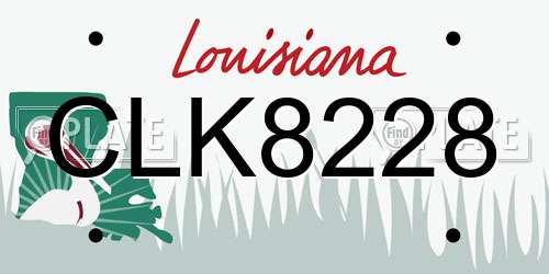 CLK8228 Louisiana License Plate