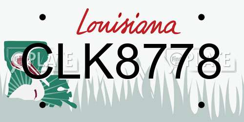 CLK8778 Louisiana License Plate