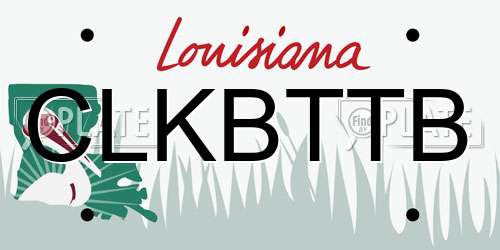 CLKBTTB Louisiana License Plate