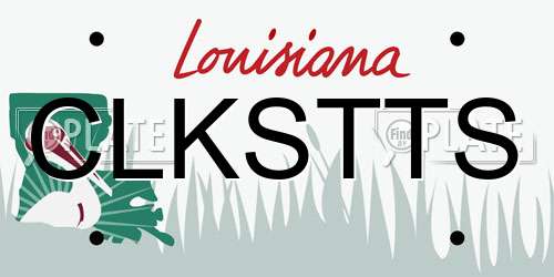 CLKSTTS Louisiana License Plate