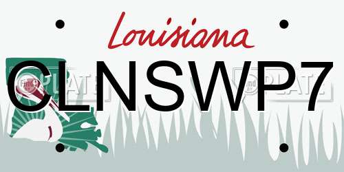 CLNSWP7 Louisiana License Plate