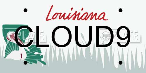 CLOUD9 Louisiana License Plate