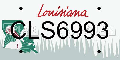 CLS6993 Louisiana License Plate
