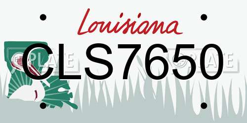 CLS7650 Louisiana License Plate