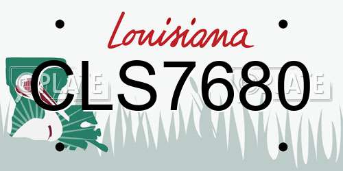 CLS7680 Louisiana License Plate