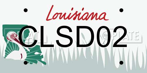 CLSD02 Louisiana License Plate