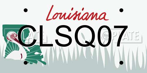 CLSQ07 Louisiana License Plate