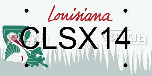 CLSX14 Louisiana License Plate