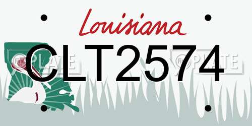 CLT2574 Louisiana License Plate