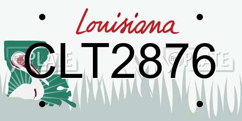 CLT2876 Louisiana License Plate