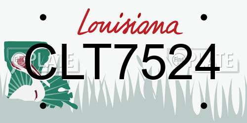 CLT7524 Louisiana License Plate