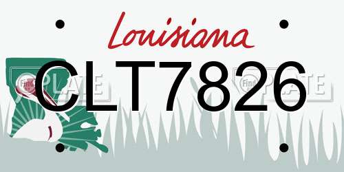 CLT7826 Louisiana License Plate
