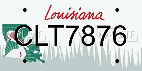 CLT7876 Louisiana License Plate